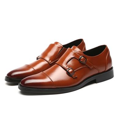 Men's Buckle Strap Derby Shoes Men Leather Dress Shoes Wedding Party Shoes Mens Business Office Oxfords Flats EU Sizes 38-48