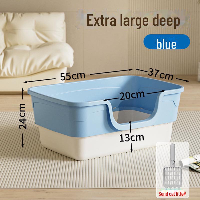 

Очень большой полузакрытый лоток для кошачьего туалета с защитой от брызг и высокими стенками 55CM