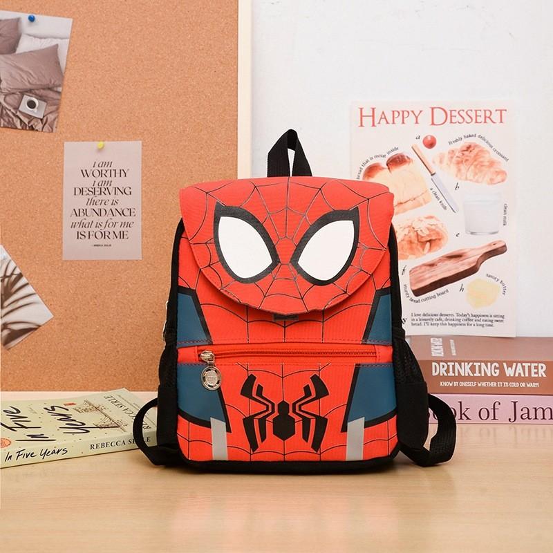 Spiderman Kids Backpack Cartoon Nylon Lightweight Breathable School Bag For Preschoolers Black