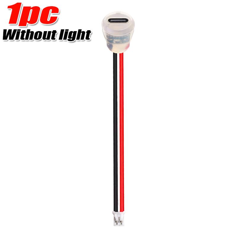 1/10pcs Plate Waterproof USB-C Power Port TYPE-C Female Connector Jack 2pin Type C 5A Input Type Charging Socket with LED Light