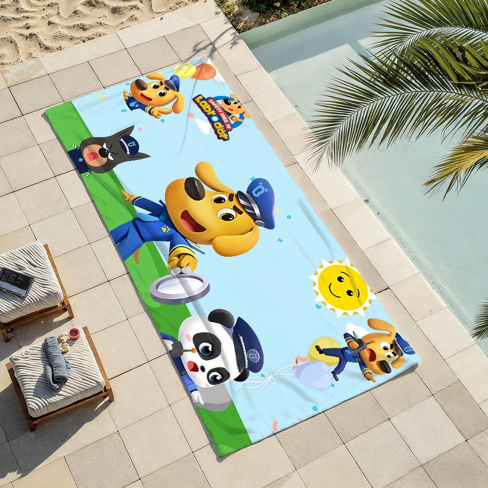 Cartoon S-Safety-Sheriff Labrador-S Towel Shower Sauna Travel Spa Quick Dry Gym Accessories Soft Large Beach Towels