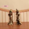 S-1Pc Retro Beautiful Wizard Characters Figurines Brass Magic Small Statue Desktop Decoration Crafts Home Ornament