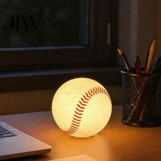 Portable Table Light Realistic Baseball Night Light, Desk Decor Lamp, Ambient Birthday Gifts Lighting Ornament for Bedroom Office, Creative