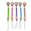 Chew Toys Shower Gift New Baby Pacifier Chain Clips Wood Pentagram Teether  Silicone Round Beads Teething Chain For Care Soother