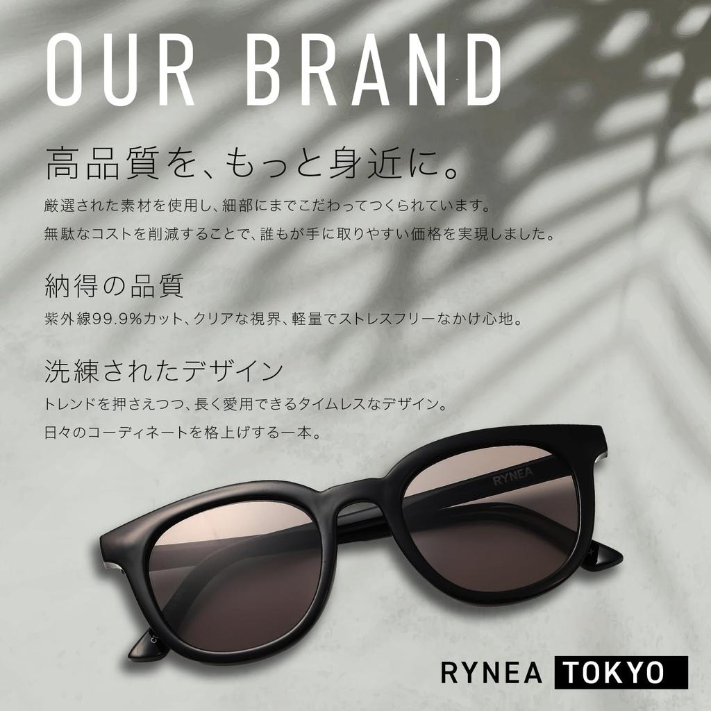 RYNEA TOKYO Sunglasses with UV Case UV Stylish Perfect for and Includes Full Set Protection, Included, Simple, Lightweight, Impact-Resistant Lenses,