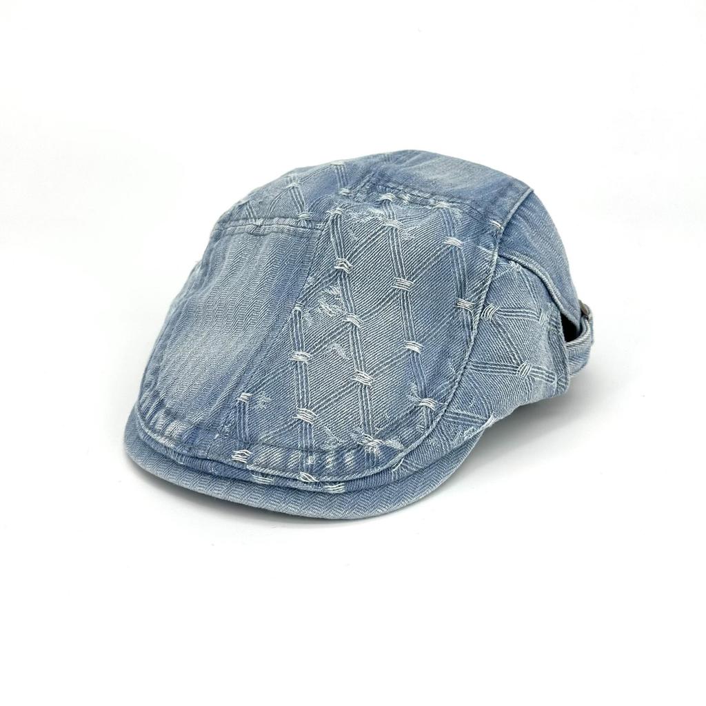 Women's Washable Denim Beret - Spring/Summer British & Japanese Literary Style, Retro Painter's Fashion, Versatile Accessory