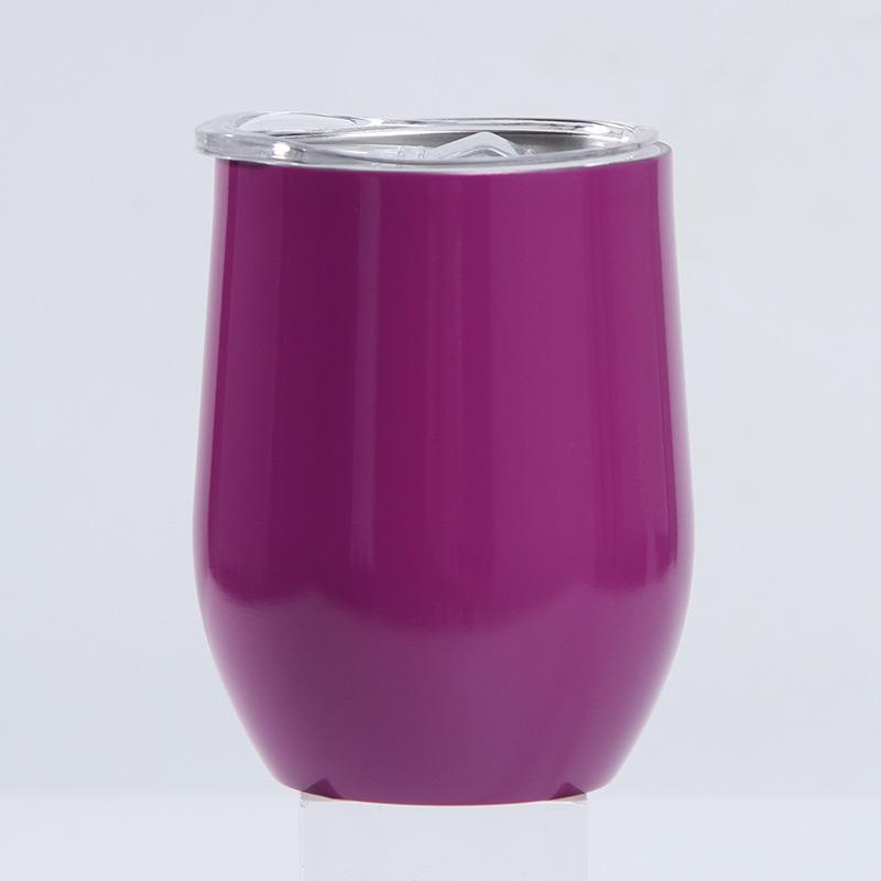 12oz Eierschalenförmiger U-förmiger Edelstahl-Vakuum-Weinbecher mit Bauchdesign