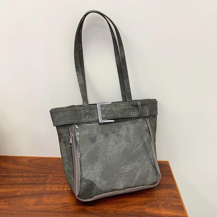 Original Design Girl Cool Ulzzang Ita Bag Large Capacity Transparent Tote Bag Y2K Vintage Shoulder Bag Anime Cartoon Handbag