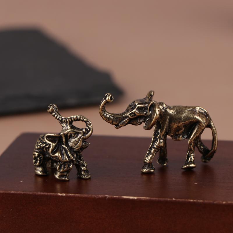 1 Peça Sala de Estar Escritório Metal Artesanato Animal Retrô Latão Ornamento Elefante Auspicioso Decoração DIY