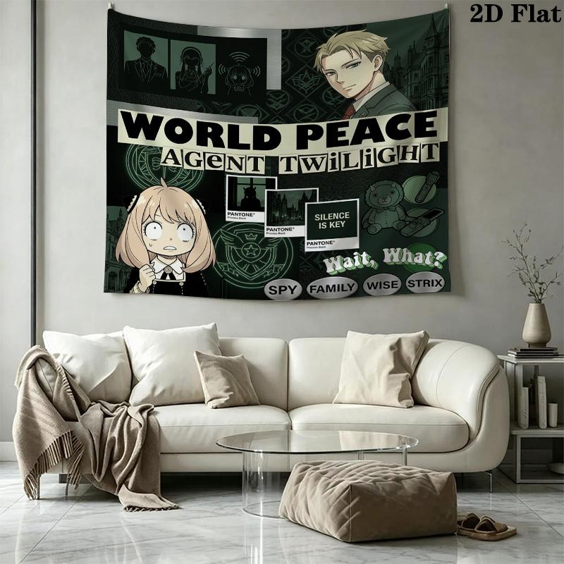 Spy Family Wall Tapestry Aesthetic Wall Hanging Printed Fabric Blanket Decorative Tapestries For Bedroom Living Room Home Decor