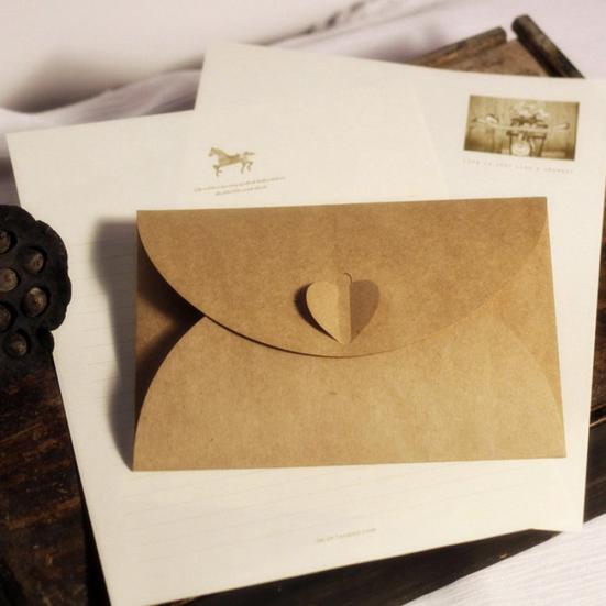 10Pcs Recycled Kraft DIY Paper Letter Envelopes Scrapbooking Greeting Card Gift