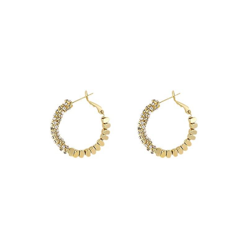 Golden Silver Circle Stud Earrings: Unique Autumn/Winter Luxury 2024 Edition for Women