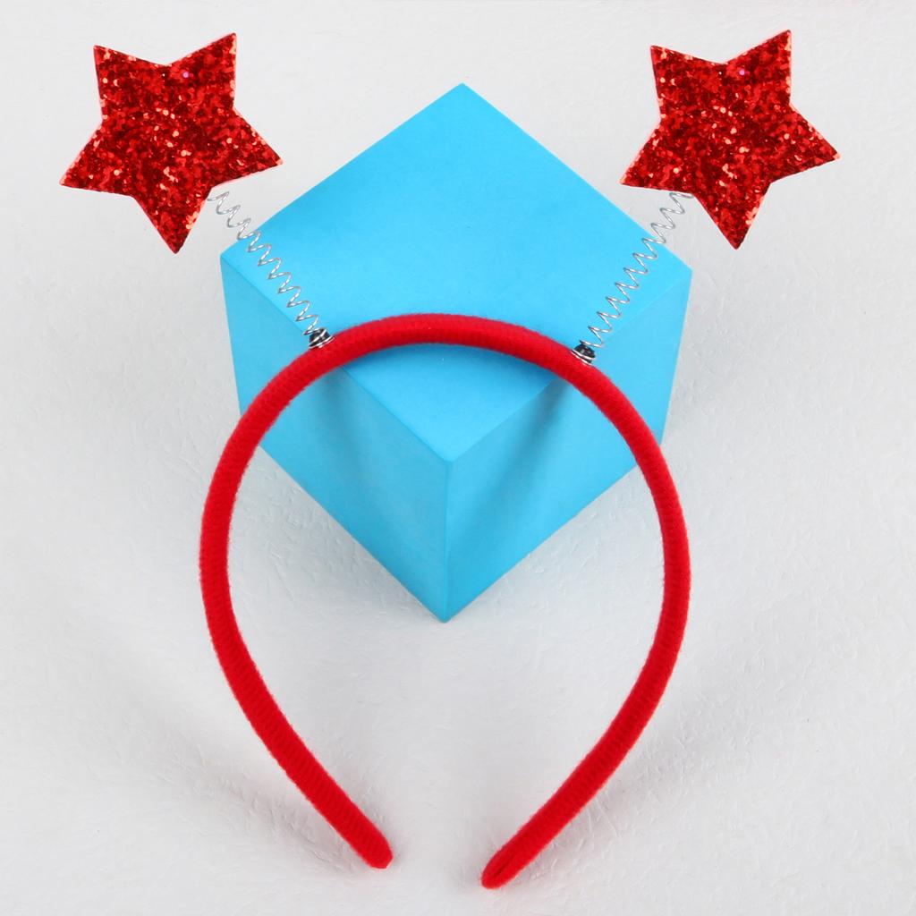 Independence Day Headbands Satr Shape with Shiny Glitter Deisgn 4th of July Hair Band Patriotic Holiday Party Hair Accessories