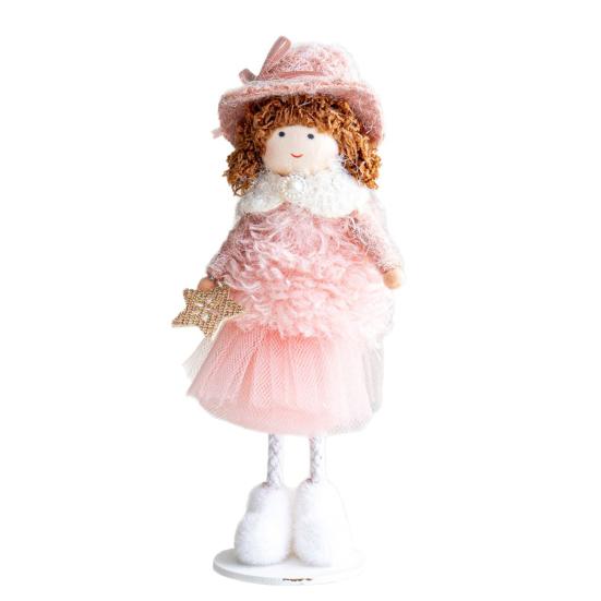 Christmas Angel Doll Ornaments Tabletop Small Plush Fairy Elf Figurine for Thanksgiving New Year Birthday Wedding Valentine's Day Party Decoration