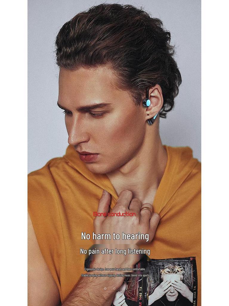 M618 True Bone Conduction Wireless Bluetooth 5.0 Ear Hook Sports Earphones.