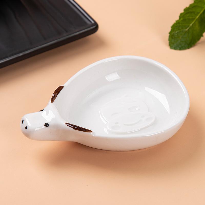 

Рельефное маленькое блюдце с рисунком из мультфильма, керамическая тарелка для приправ, корейская тарелка для макания теленка, домашняя креативная симпатичная соусница, кухонная утварь