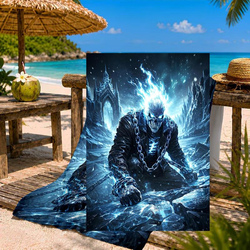 Eerie Frozen Phantom Beach Towel Microfiber Beach Towel, Lightweight and Quick-Dry, for Summer Travel, Swimming Pool Fan Birthday Gift