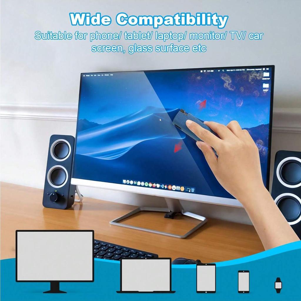 1 Pack Screen Cleaner,3-in-1 Touchscreen Mist Cleaner Spray and Microfiber Cloth,Built-in Cleaning Solution,(Excluding Solution)