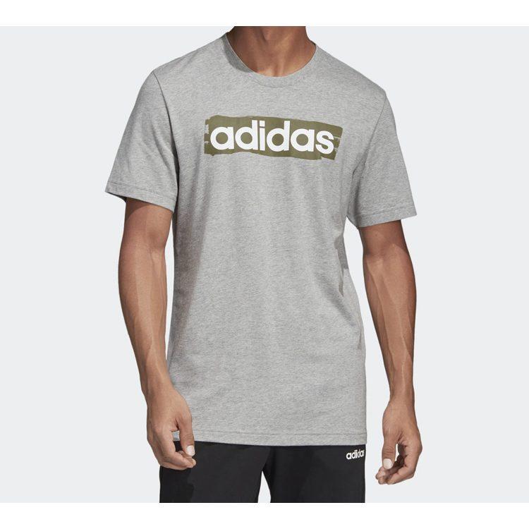adidas T Shirts Men's Gray Crew Neck Moderate Straight Fit DV3051