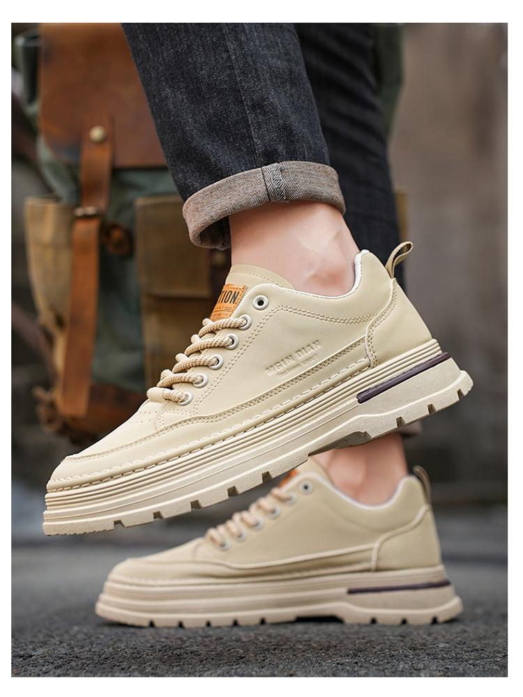 Fashion Men's 2025 Autumn Fall Casual Ankle Boots Platform Sole Comfort Cushion Footbed Trendy Work Boots Style Slip Resistant Versatile