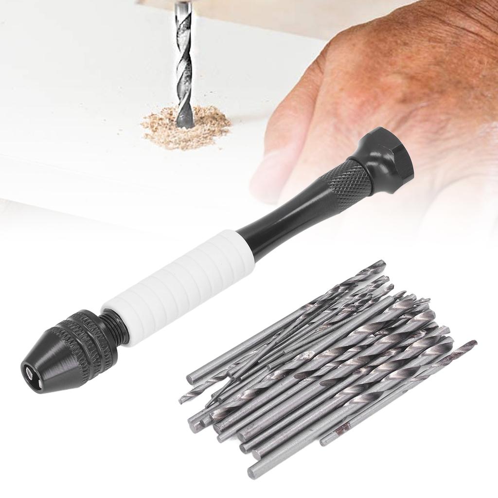 49Pcs/Set High Speed Steel Twist Drill Bits Set ABS Handle Manual Drill Bits for Wood Plastic Rubber Modeling DIY Tools