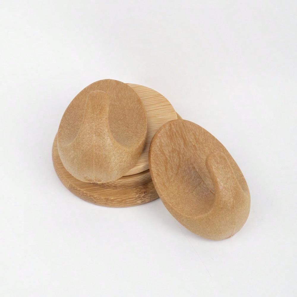 Oval Faux Wood PS No Drill No Nail Wall Mounted Waterproof Oily Plastic Wood Grain Adhesive Hooks