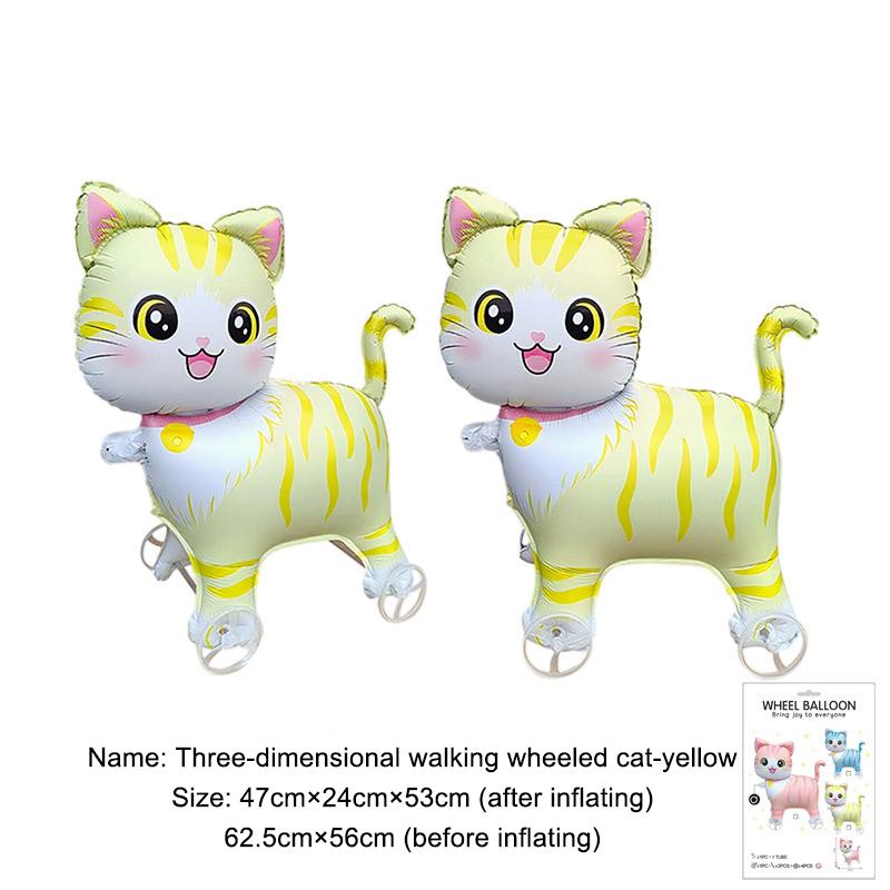 Cartoon Animals Stand Up Aluminum Film Balloons With Wheels Unicorn Tiger Giraffe Elephant Dinosaur Birthday Party Decoration