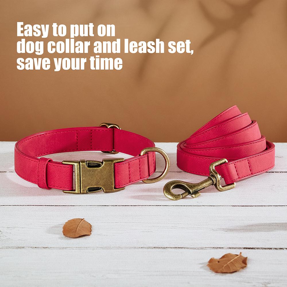 Регульований нашийник і повідець для собаки зі шкіри PU, міцний мотузковий повідець для домашніх тварин, нашийник, м'який для маленьких, середніх, великих собак, бульдогів