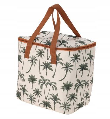 Portable, Handy 15L Travel Cooler Bag with Palm Leaf Pattern