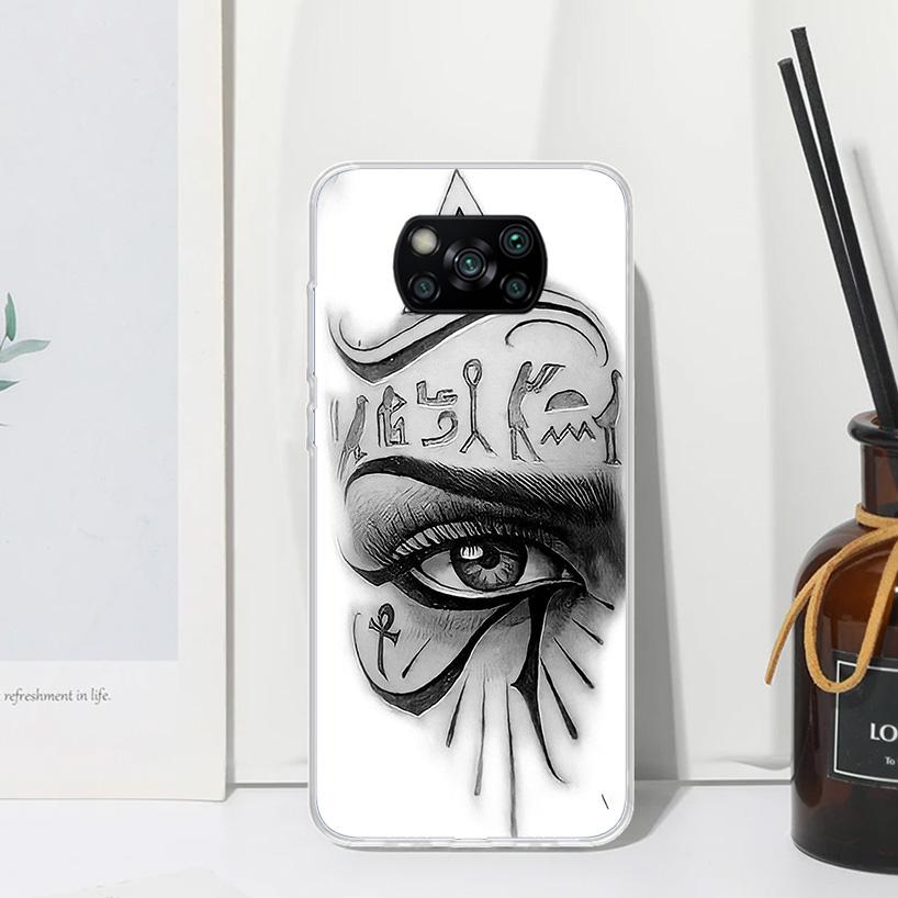 Sacred Eye of Horus Egypt Fresco Phone Case For Xiaomi Poco X7 X6 X5 M7 M8 Pro F7 Ultra Redmi 15C 15 13C 13 12C 12 10 10C 10A Ar