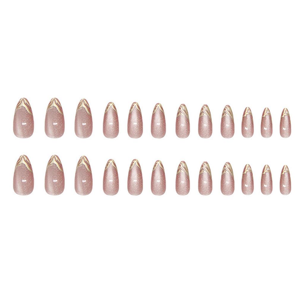 Cat Eye Aufklebenägel Glitzer Mandel Acryl Falsche Nägel Wiederverwendbare Aufklebenägel für DIY Nail Art Maniküre Dekorationen