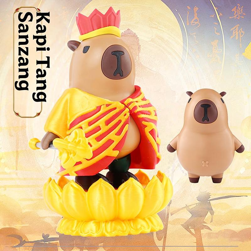 Funny 3D Printed Capybara Magnetic Figures Journey to the West Cartoon Ornament Desk Decor for Home Office Collectible Gifts