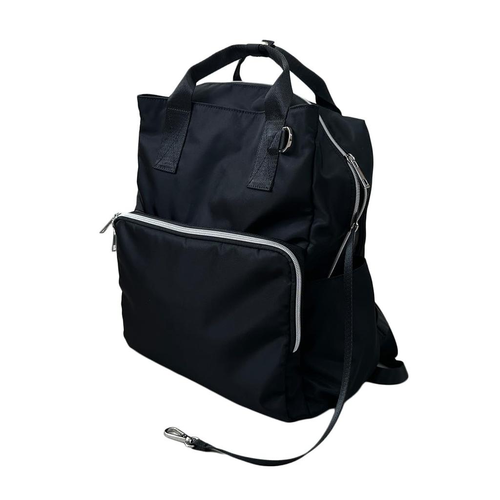 Gisele Backpack, Large Capacity, Water-Repellent, A4 Size, PC Size, Lightweight, Nylon, Mother's Bag, Cooler and Heat Insulated Pockets, Double