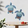 Wooden Beach Wall Art Vintage Sea Turtle Duck Bird Wall Decor Rustic Farmhouse Coastal Ocean Hanging Ornament for Living Room Bedroom