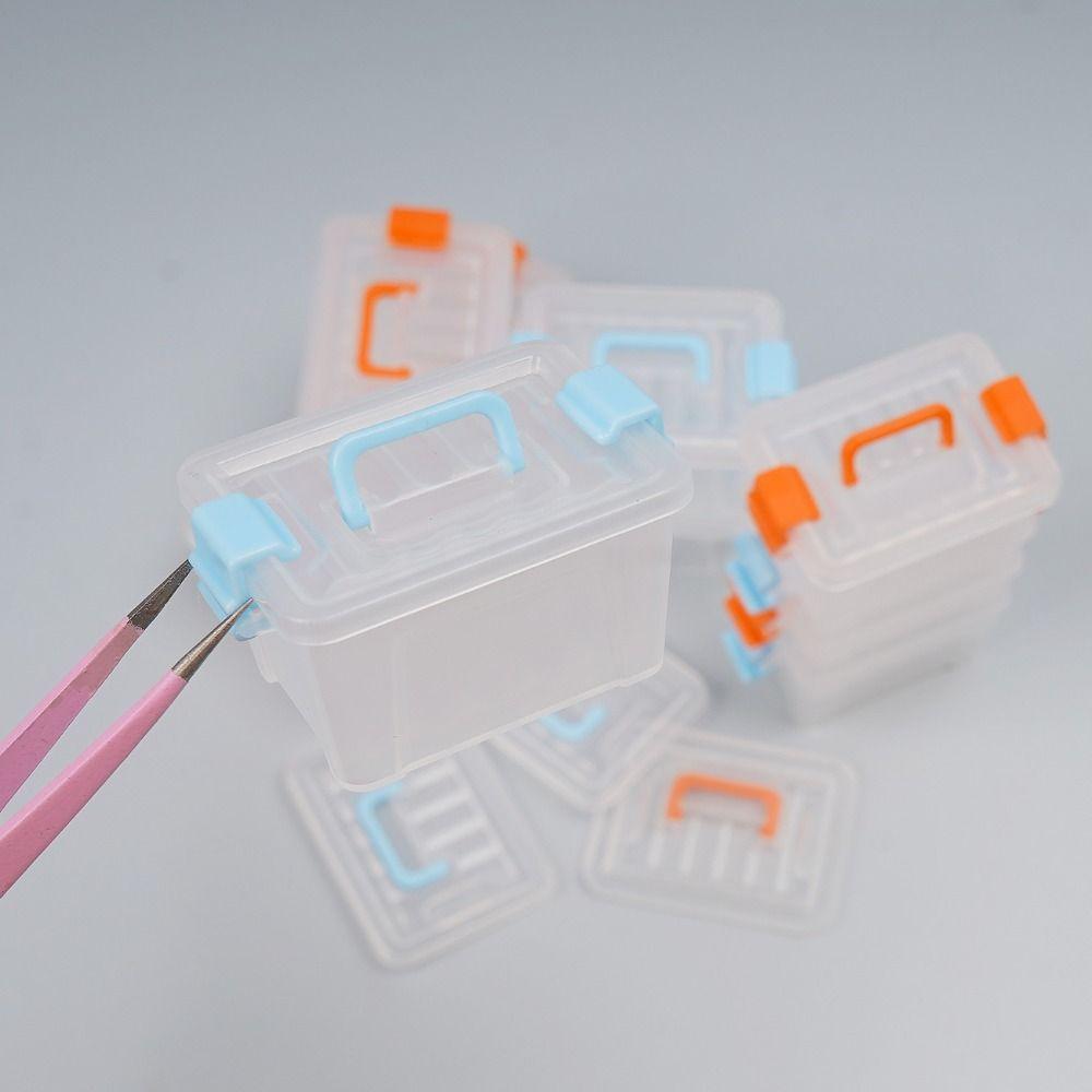5pcs Transparent Mini Storage Box Waterproof Mini Storage Drawer Beading Storage Case  Desk