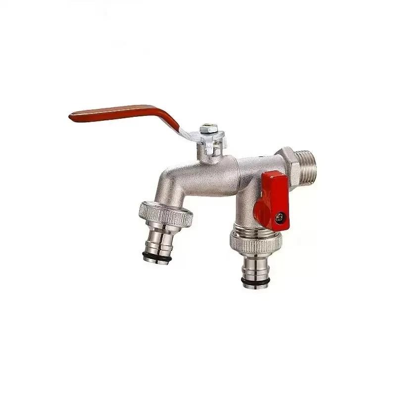 1/2" Zinc Alloy Faucet Brass Water Faucet Outside & Inside Used Easy Turn On/off Lever Handle Watering Supply Taps Ball Valve