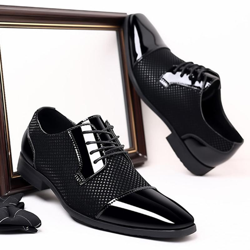 Модные мужские туфли дерби на шнуровке из лакированной кожи — фото 6