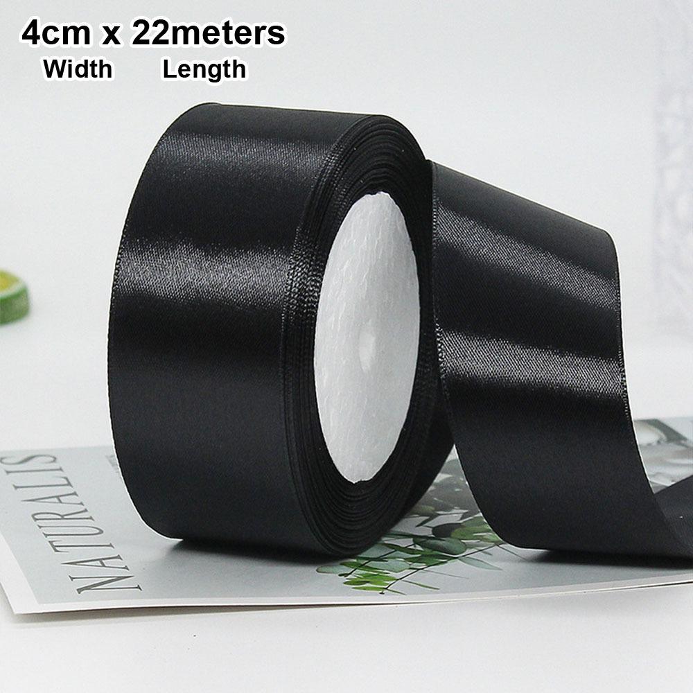 1 Stück 22m Schwarzes Satinband Queen Beerdigungszubehör Neues Schleifenband Geschenk Hochzeitsparty Deko