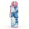 1PC Blue Tone Mermaid Ocean Theme Print 750ml Color Plastic Sports Water Bottle Leakproof Flip Straw Lid Suitable for Sports Office Home Use
