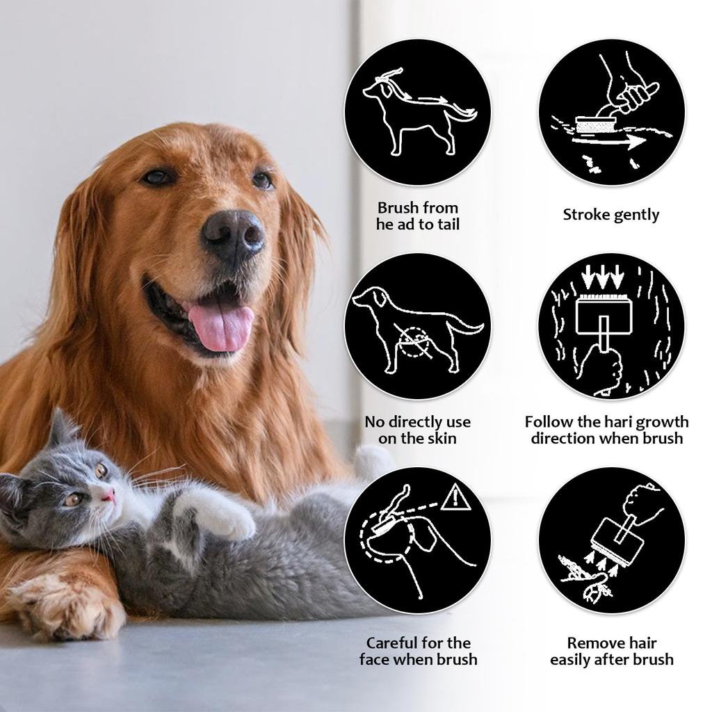 Hundekamm Pflegebürste Massage Katze Haustier Haarentferner Edelstahlkämme für Hunde Knotenöffnung Haustierzubehör