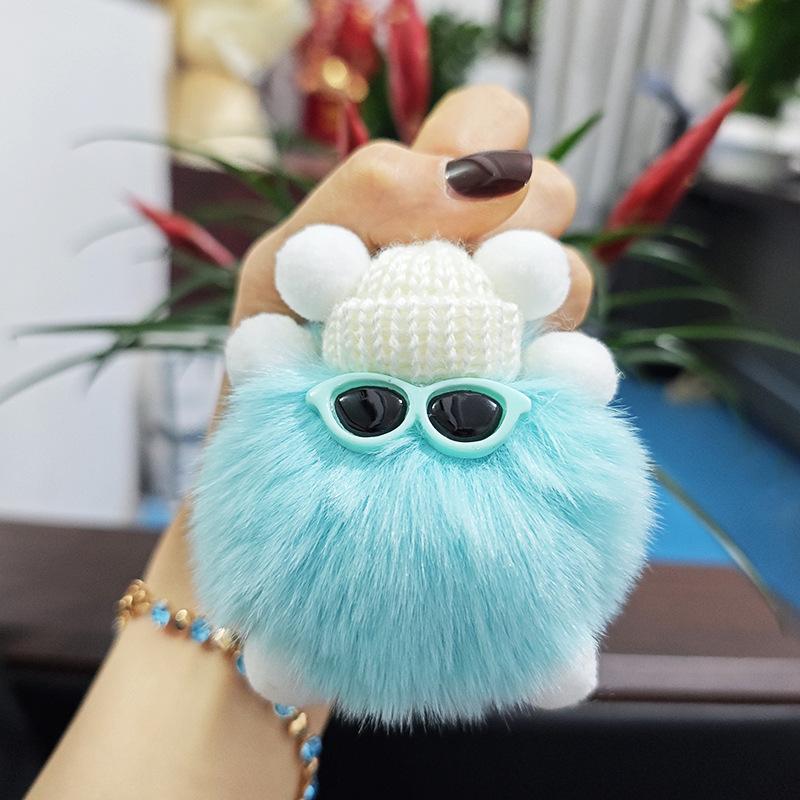 Imitation Plush Briquettes Pendant Car Key Bag Cartoon Plush Doll Pendant Trendy Cool Keychain