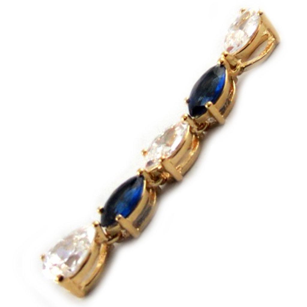 Les Trésors De Lily [E9738] - White Sapphire 'Charmes' Gold Plated Pendant