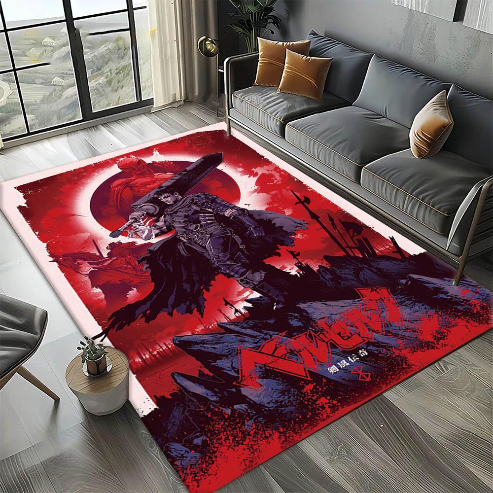 Tappeto Tappeto Artistico Cartoon Anime Giapponese 3D B-Berserk per Decorazione Soggiorno Casa Camera da Letto Divano Regali Tappeto per Area Bambini Tappetino Antiscivolo