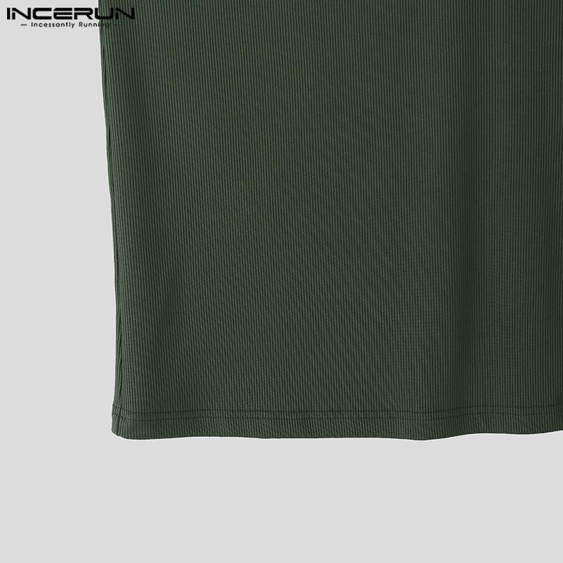 INCERUN Hauts à bretelles pour hommes Décontracté Col en V Sans manches Débardeurs Camisole unis