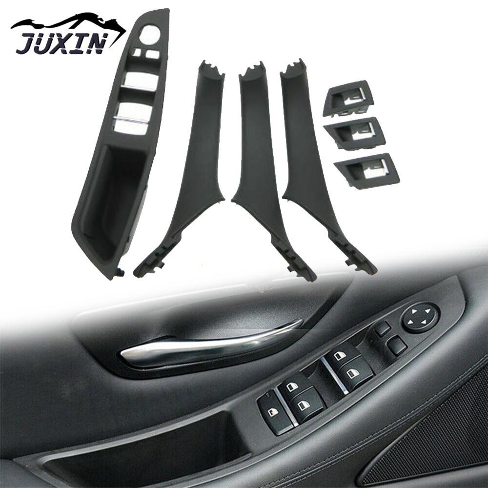 

Внутренняя дверная панель, ручка, набор накладок, оконный переключатель, подлокотник, подходит для BMW 5 серии F10 F11, 7 шт., RHD чёрный