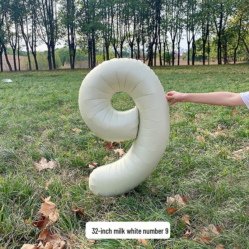 Large Milk White Number Balloons (32/40 inch) – Ideal for Kids' Birthday Parties and Outdoor Photo Props