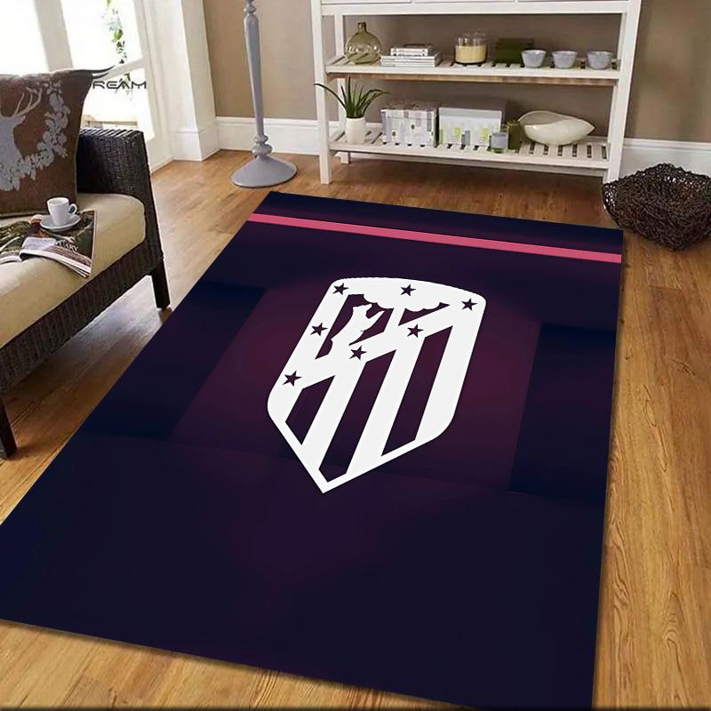 Club Atletico De Madrid2 Flannel Pattern Square Carpet,Area Rug,Carpet Rug for Living Room Bedroom Sofa Playroom Decor,Non-slip Floor Mat
