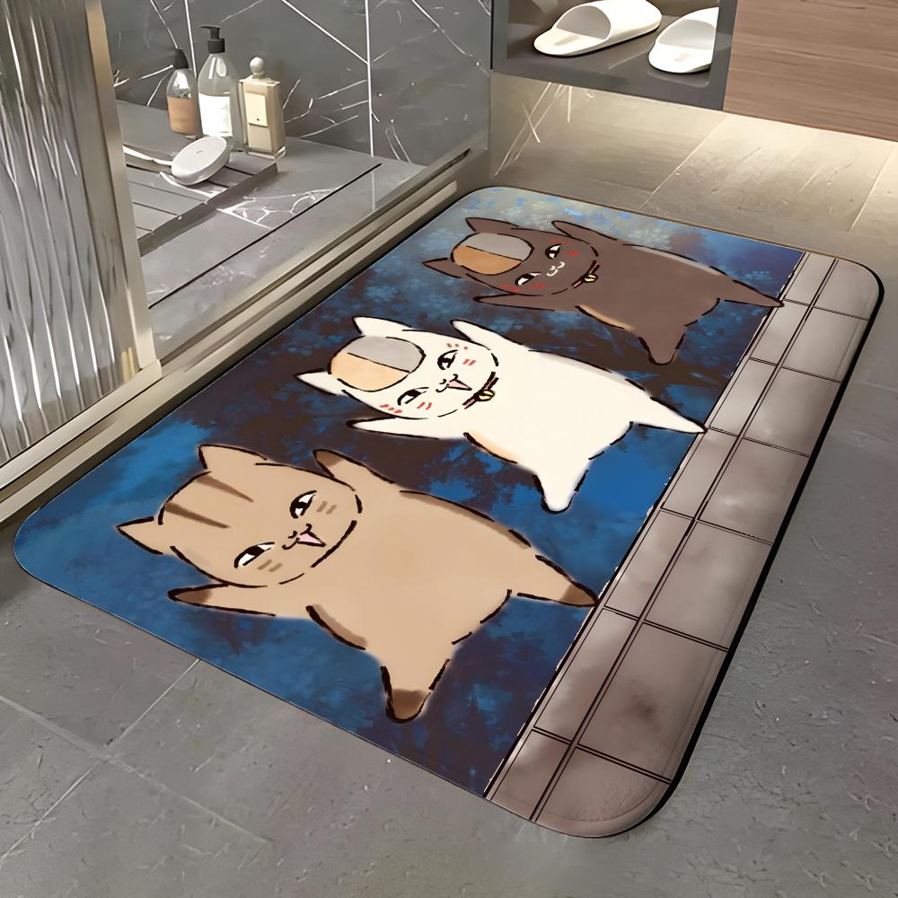 anime N-Natsume's Book of Friends Floor Mat Soft Flannel Entrance Door Mat Non Slip Absorbent Bathroom Bedroom Floor Rug