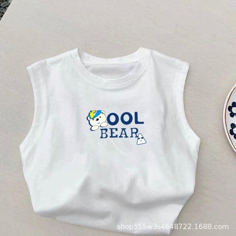 Men's and Women's Vests, Children's Baby Summer Sleeveless Tops, New Children's Versatile Bottoming Shirts, Children's Clothing Trend