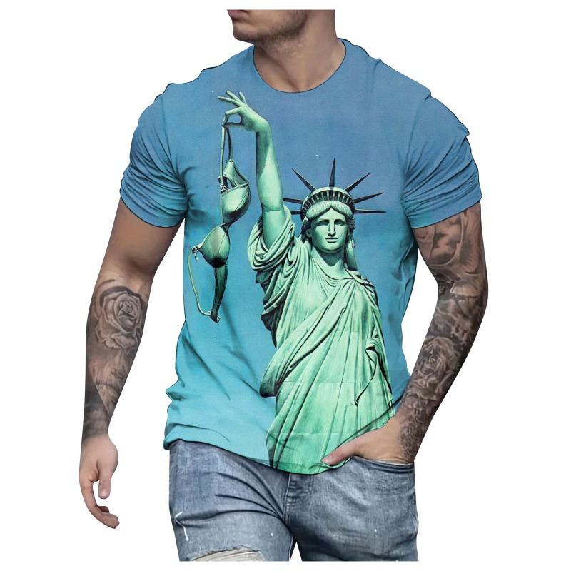 Pánské ležérní tričko s 3D potiskem Star Spangled Banner, módní pouliční trička